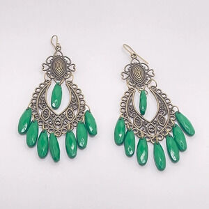 NEW Hollow out Green Drop Earrings